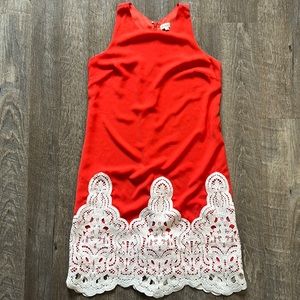 Cremieux A-Line Lace Trim Dress